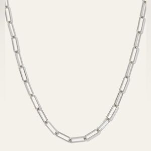 Quince 14K Gold Paperclip Chain Necklace in White Gold